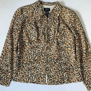 City Silk 100% silk jacket, cheetah/leopard print, zippered Women’s size 10